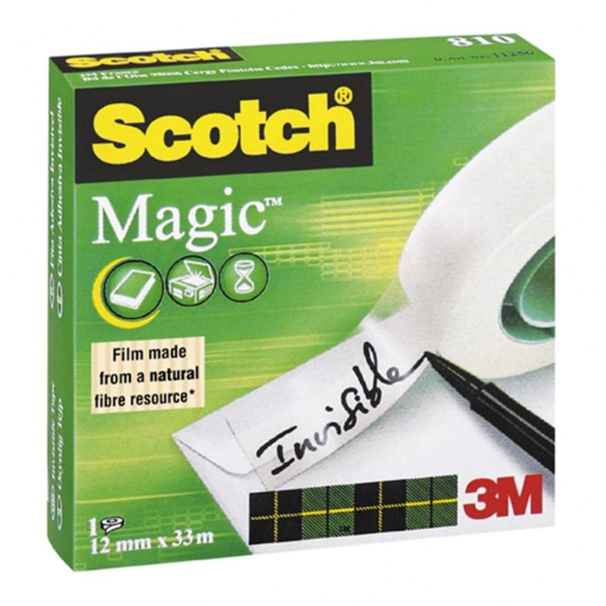 Kontortape SCOTCH® Magic&trade; 810 mat 12mm 33m.