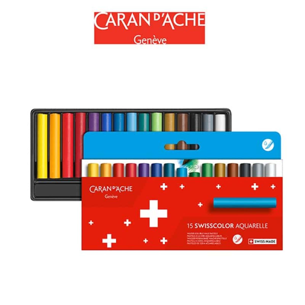 Vandopløselige voksfarver Caran d'Ache Swisscolor.