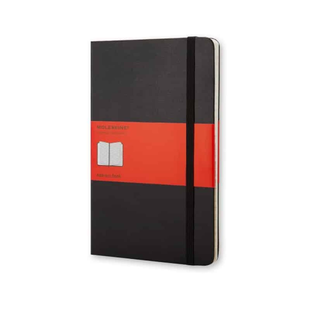 Adressebog Moleskine L 13x21cm sort 240 sider.