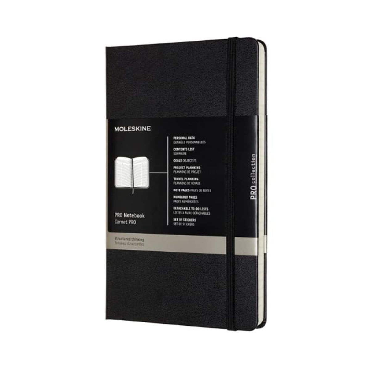 Notebook Moleskine Professional L Sort Hard Cover.