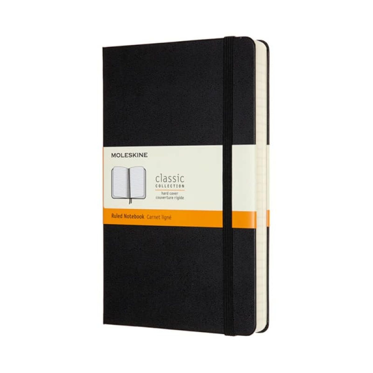 Notesbog Moleskine Classic L Sort Linjeret.