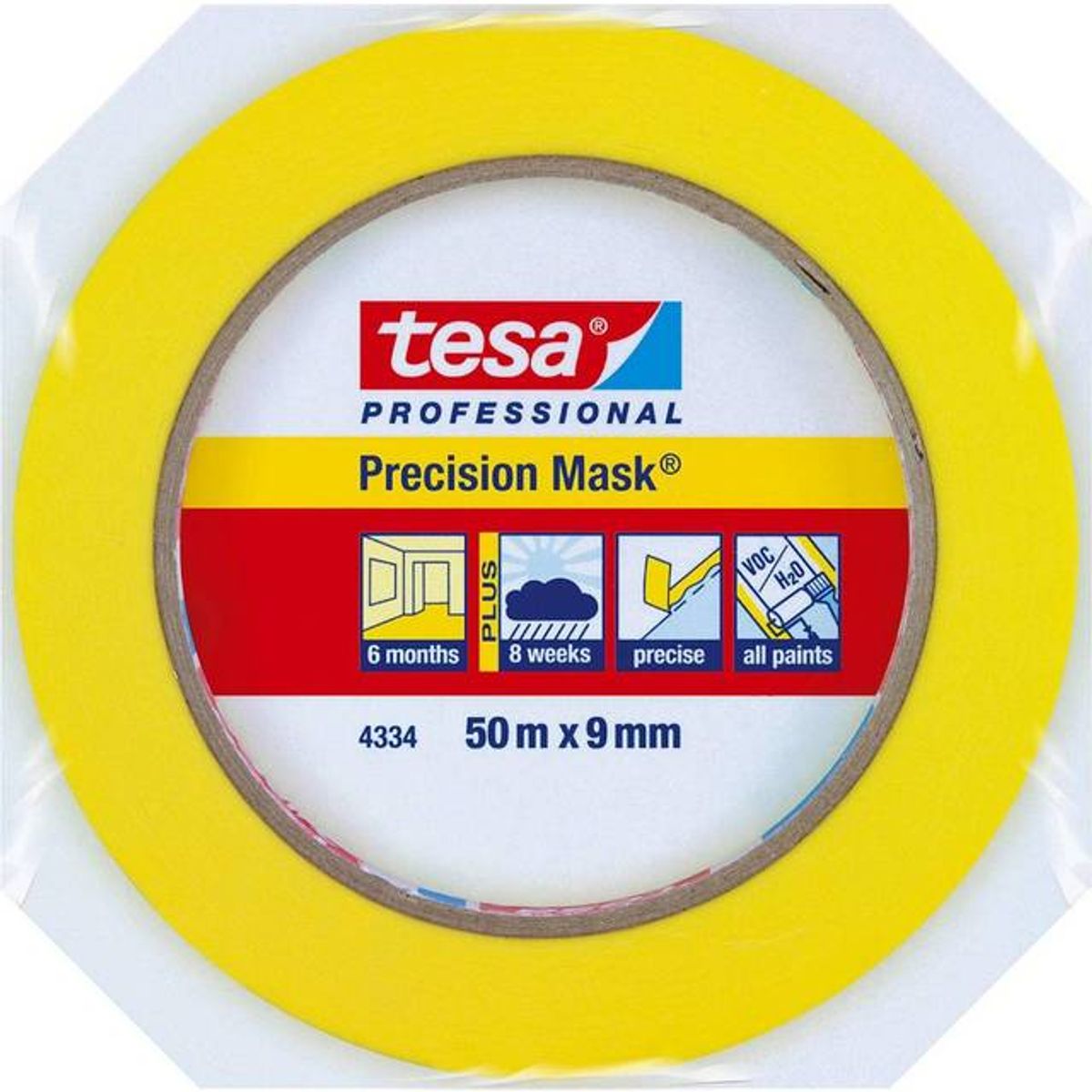 TESA GUL 4334 TAPE PRÆCISION 9MM