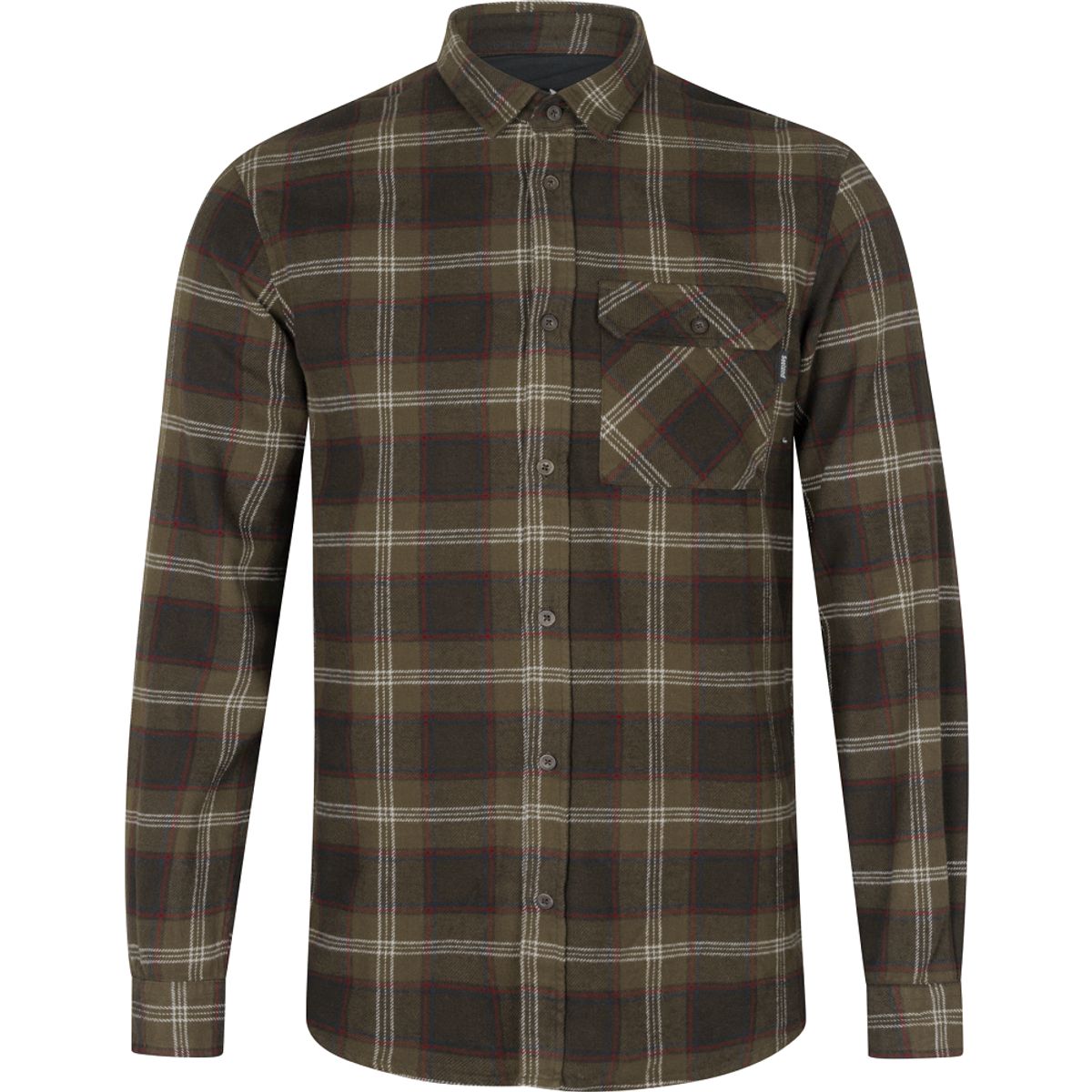 Seeland Glen flannel skjorte pine green check - M