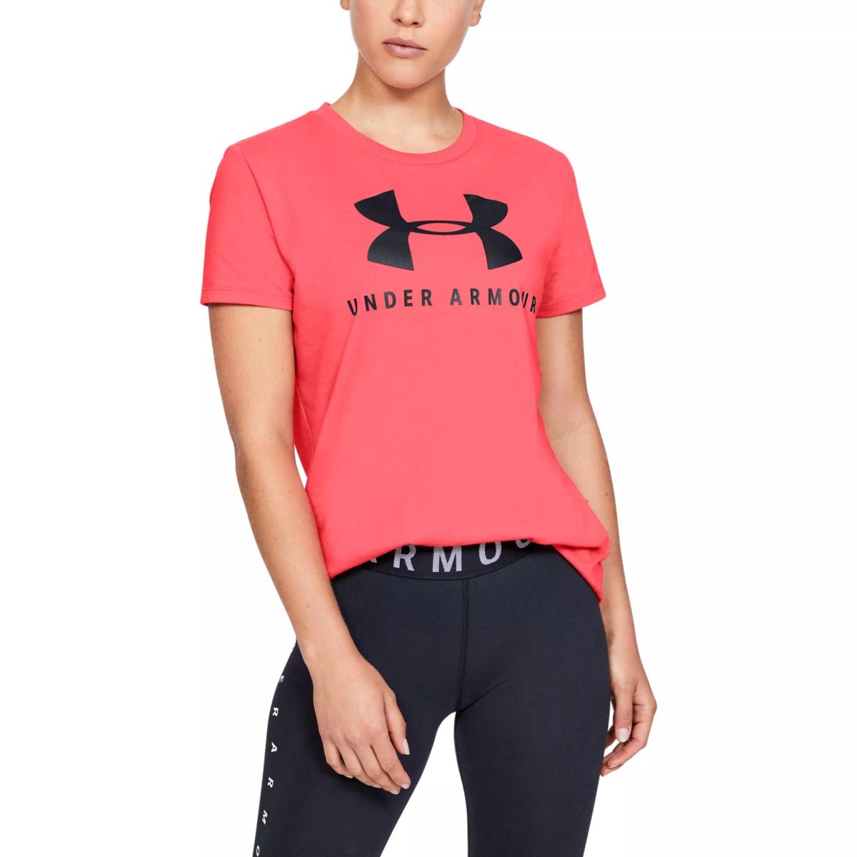 Kvinders Under Armour - Classic Graphic Crew T-shirt - Rush Red XS