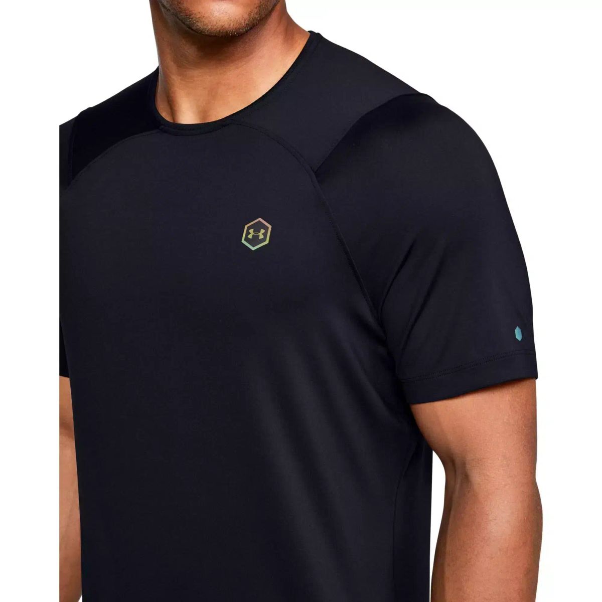 Mænds Under Armour - Rush Fitted Shortsleeve - Sort S