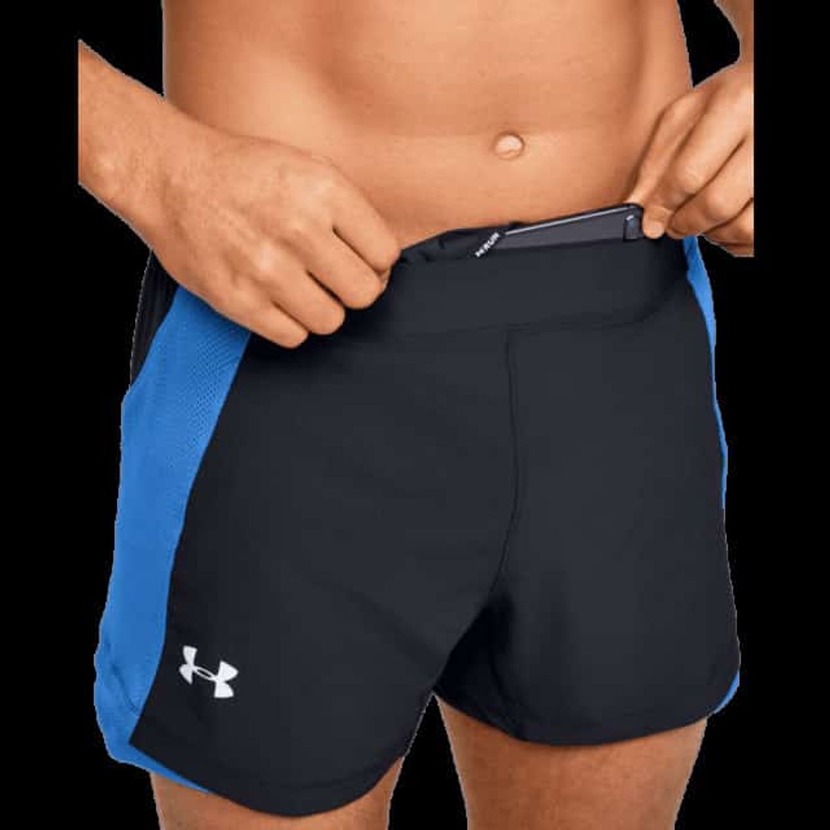 Mænds Under Armour - Qualifier Speedpocket Løbeshorts - Blue Ink S