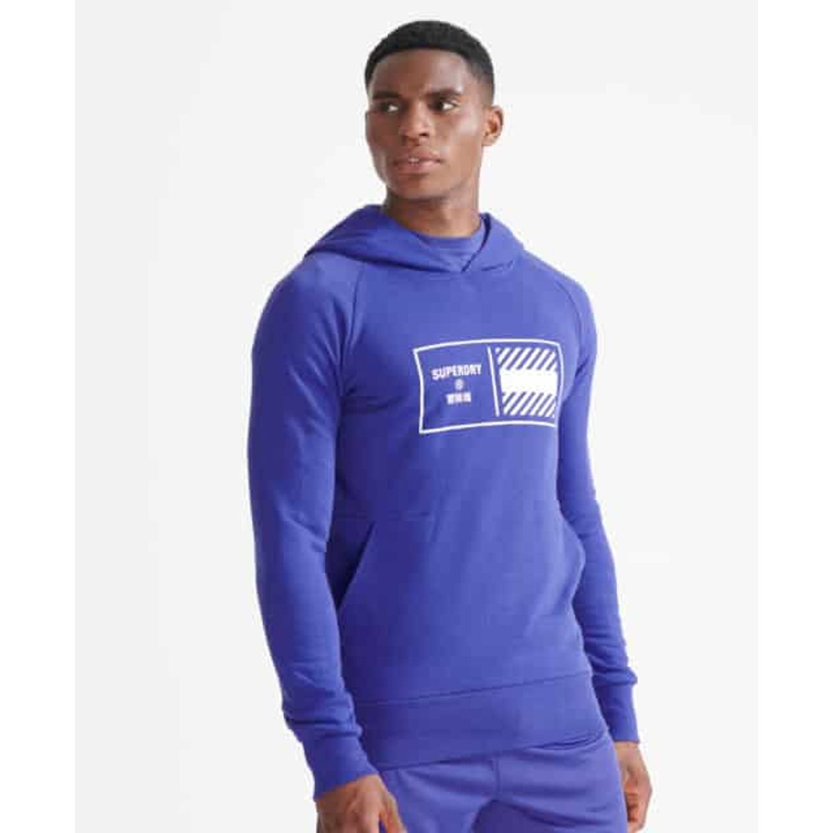 Mænds SuperDry Sport - Train Core Hoodie - Cobalt Blue L