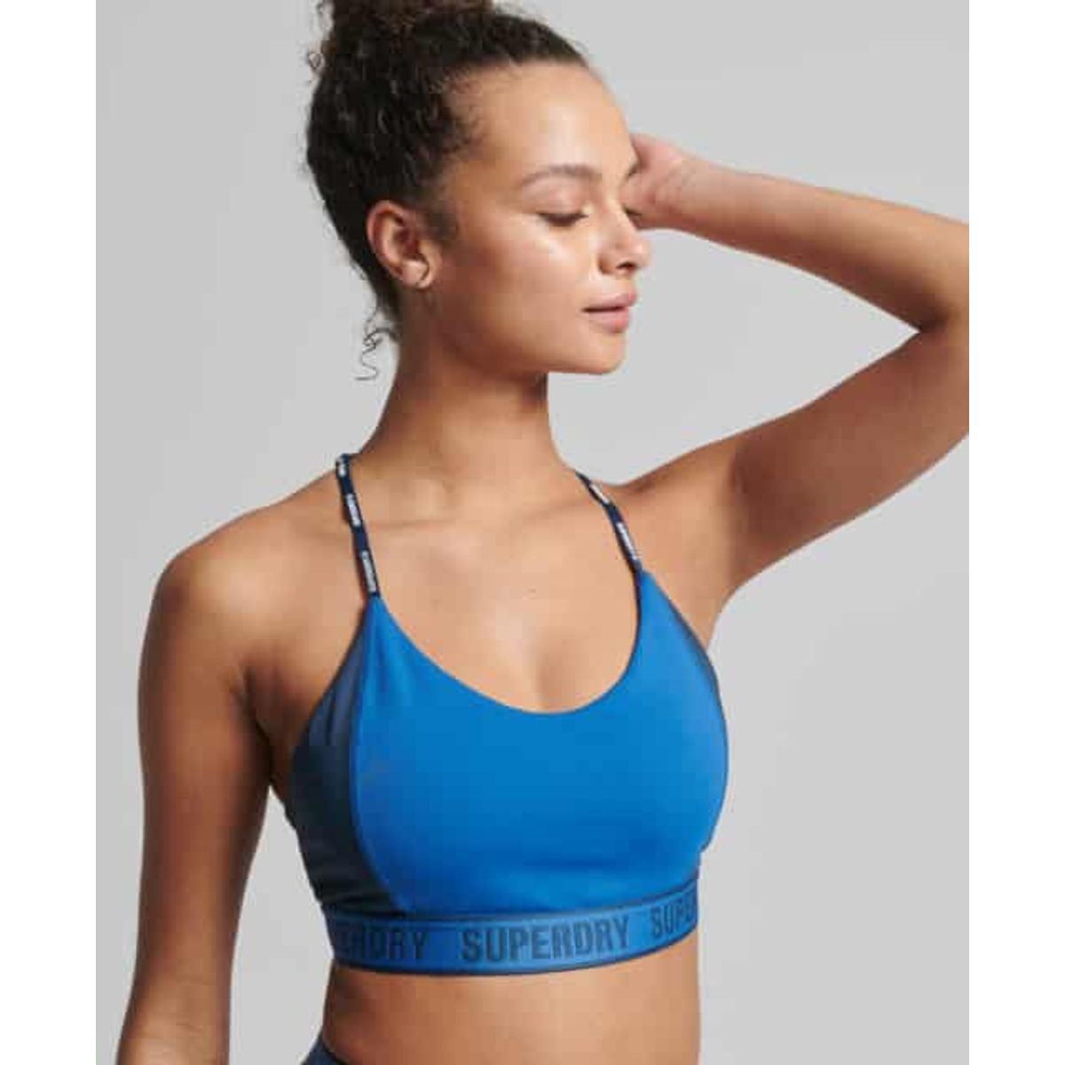 SuperDry Sport - Train Mid Impact Elastic Bra - MONACO BLUE/ BLUE BOTTLE M