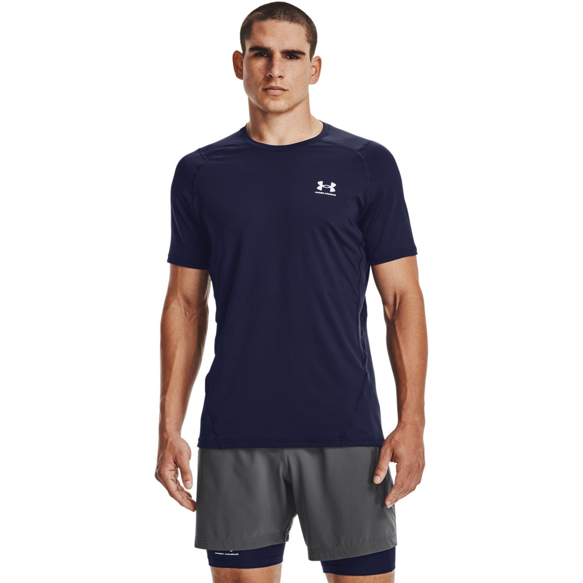 Under Armour Mænd - HeatGear Armour Fitted Shortsleeve - Midnight Navy Blue 4XL