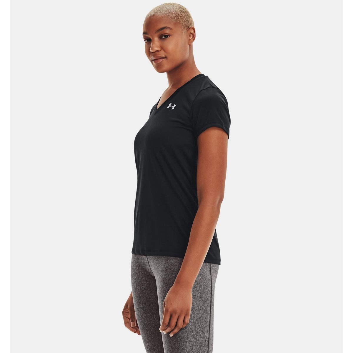 Kvinders Under Armour Techâ¢ V-Neck - Black XS