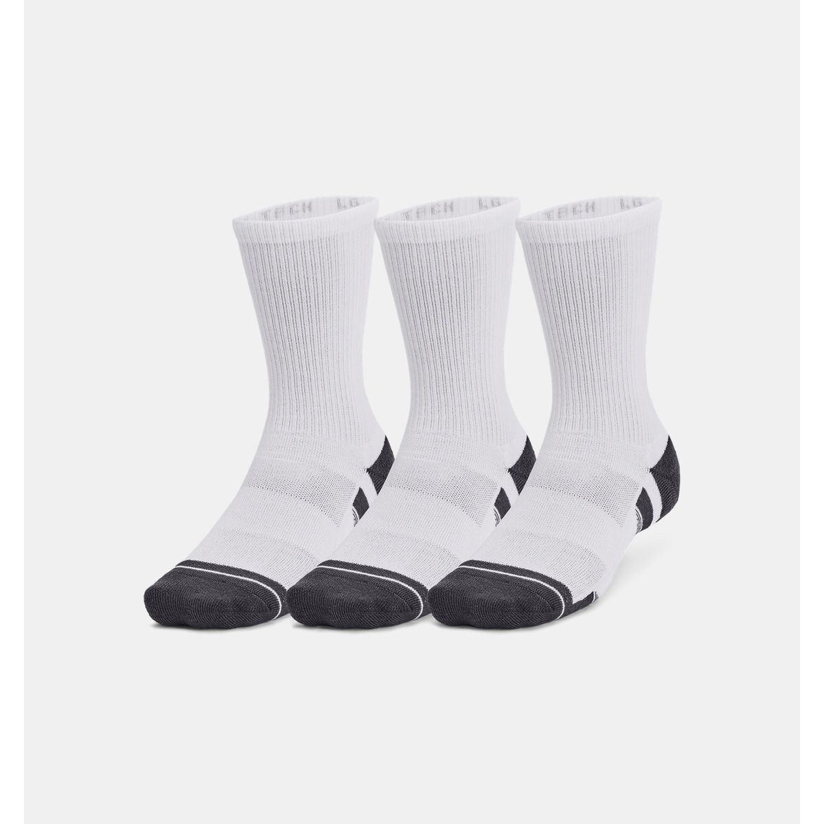 Under Armour Performance - Tech 3 Pack Crew Socks - White XL