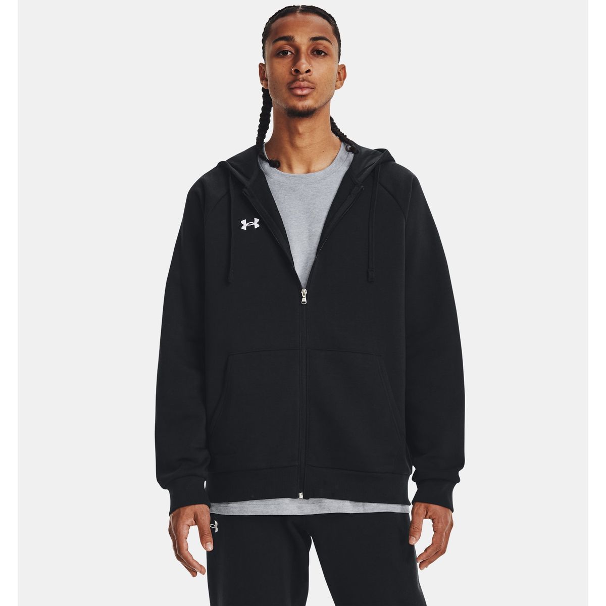 Under Armour Mænd - Rival Fleece Full-Zip Hoodie - Sort 3XL