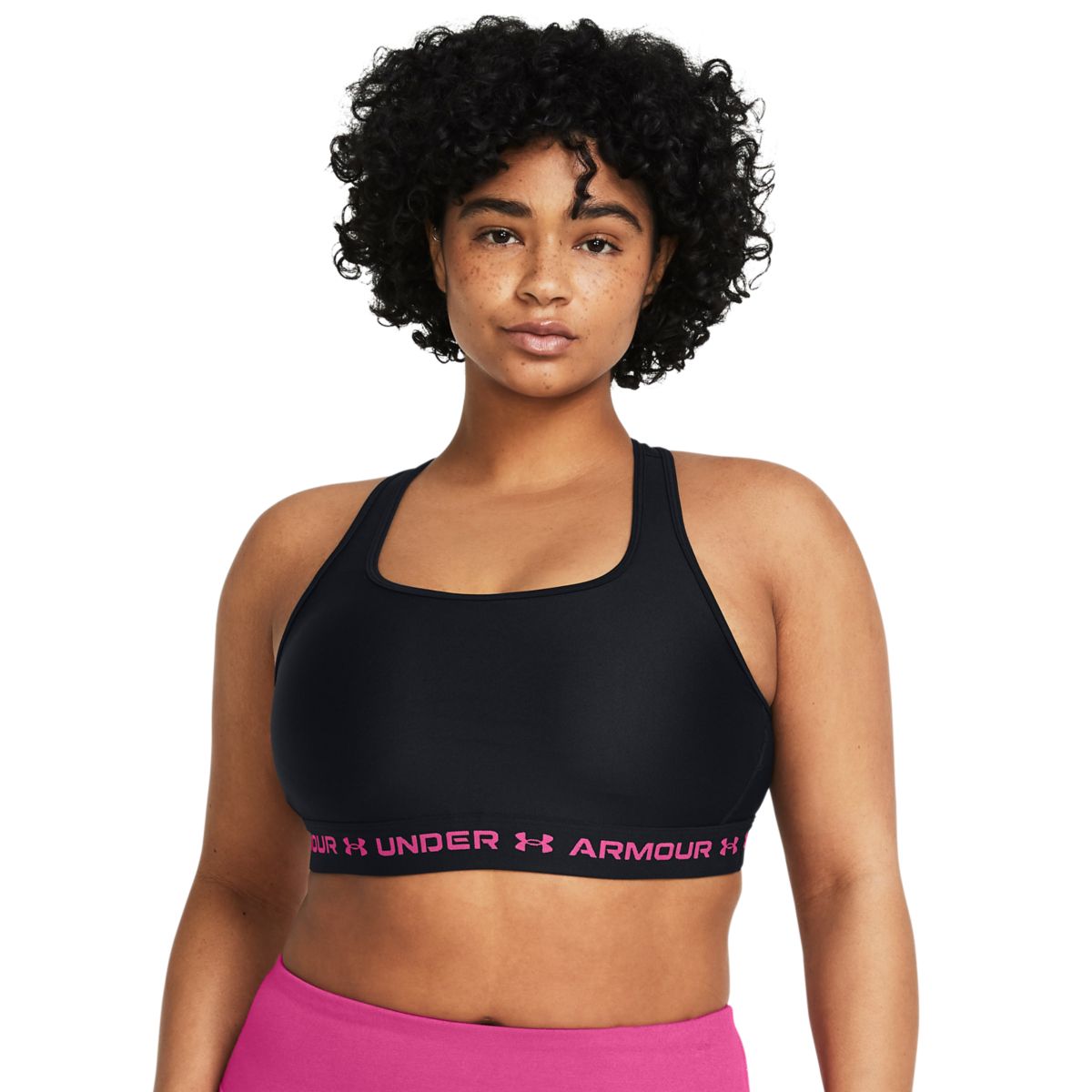 Kvinders Under Armour - Mid Crossback Sports Bra - Black wordmark L