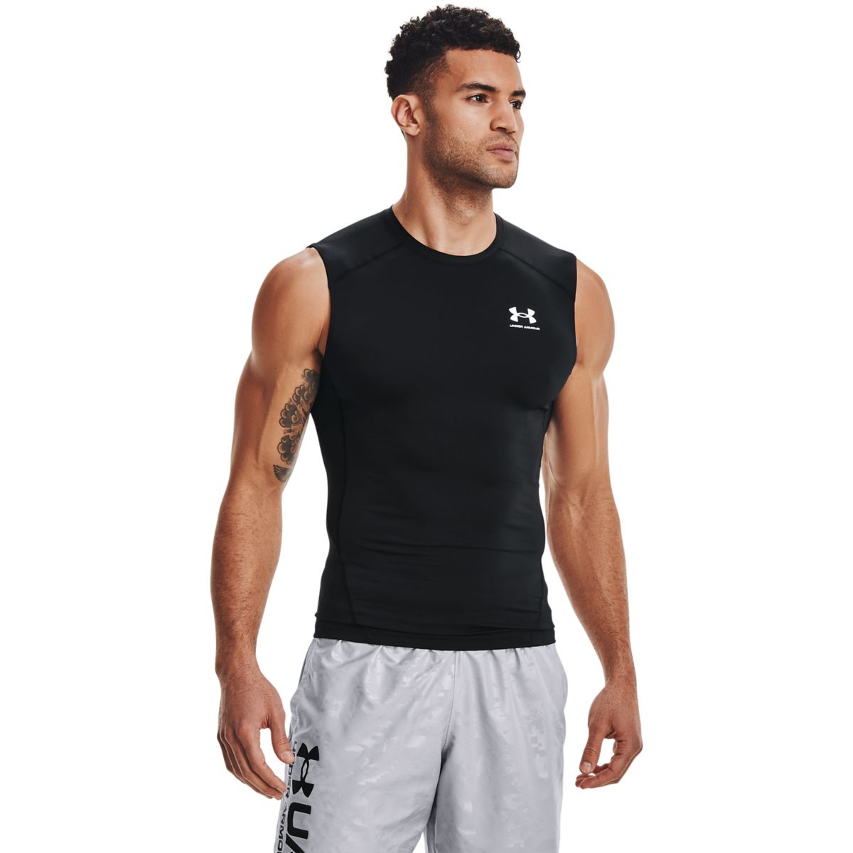 Mænds Under Armour - Compression Sleeveless T-shirt - Black XL