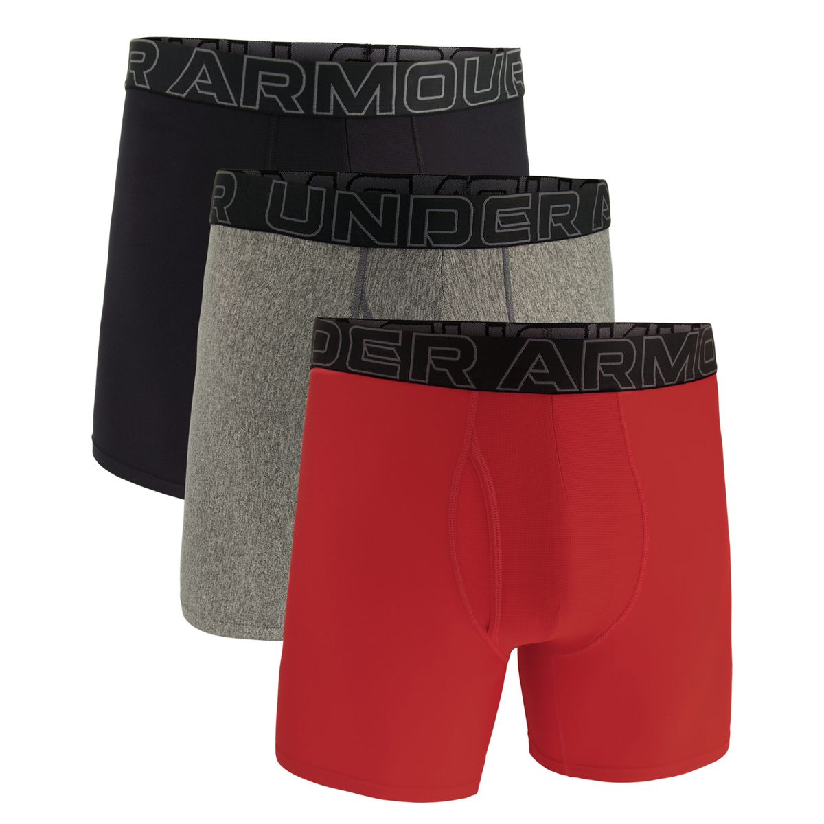 Under Armour Mænds - Tech 6" Boxer Shorts 3-Pack - Red 4XL