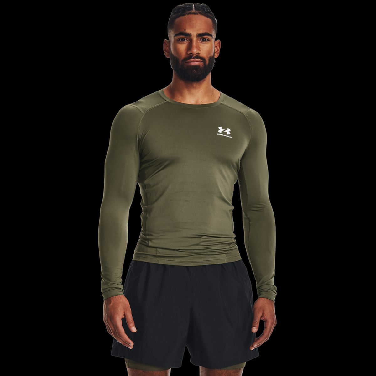 Mænds Under Armour - Compression LS T-shirt - Marine Green M