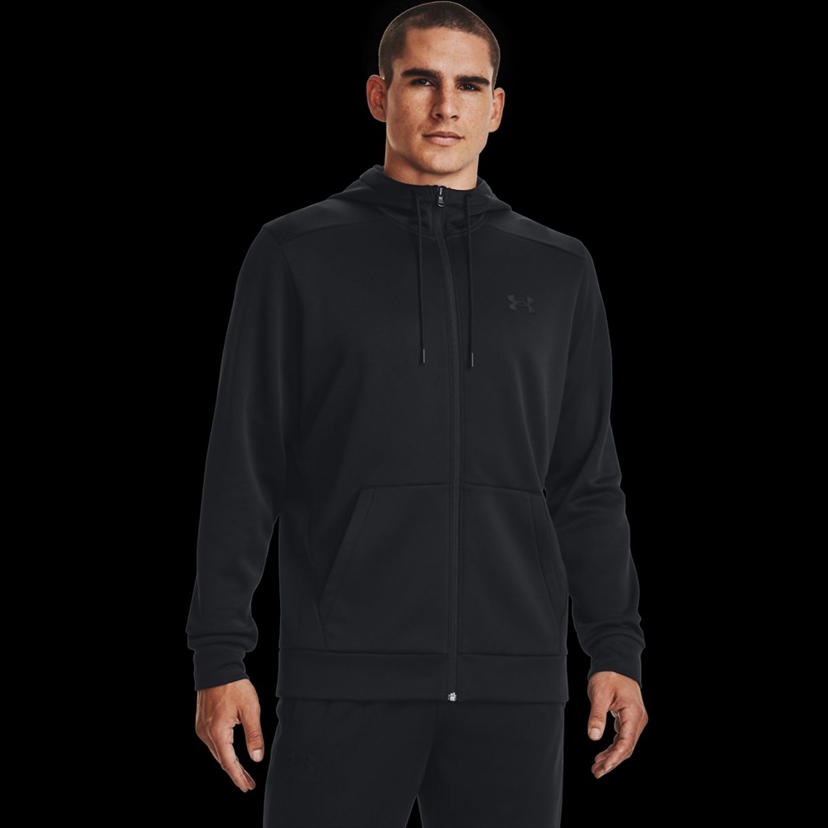 Under Armour Mænds - Armour Fleece Full-Zip Hoodie - Black L