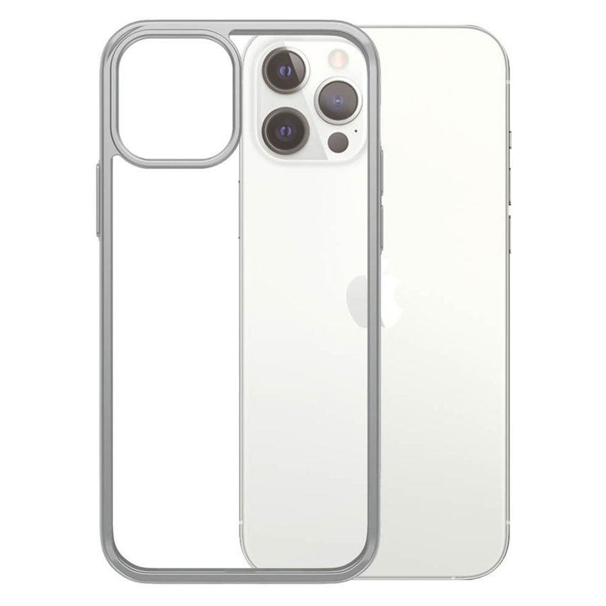 PanzerGlass ClearCase iPhone 12/12 Pro Cover, Satin Silver