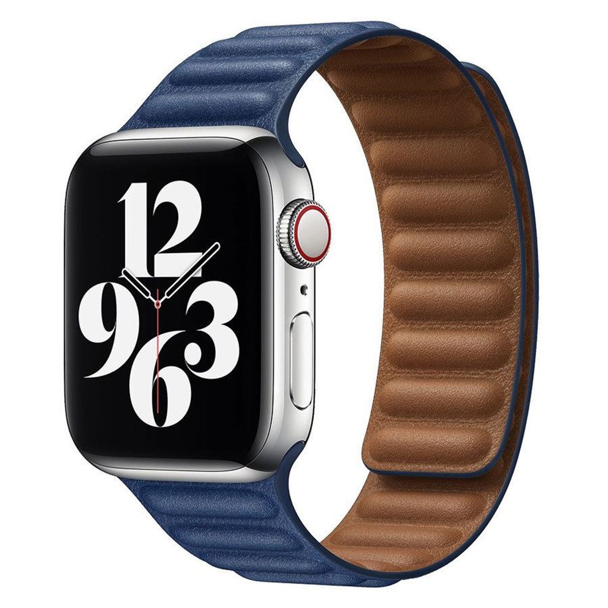 Lippa Apple Watch magnetisk læderrem 42/44/45/49, Navy Blå