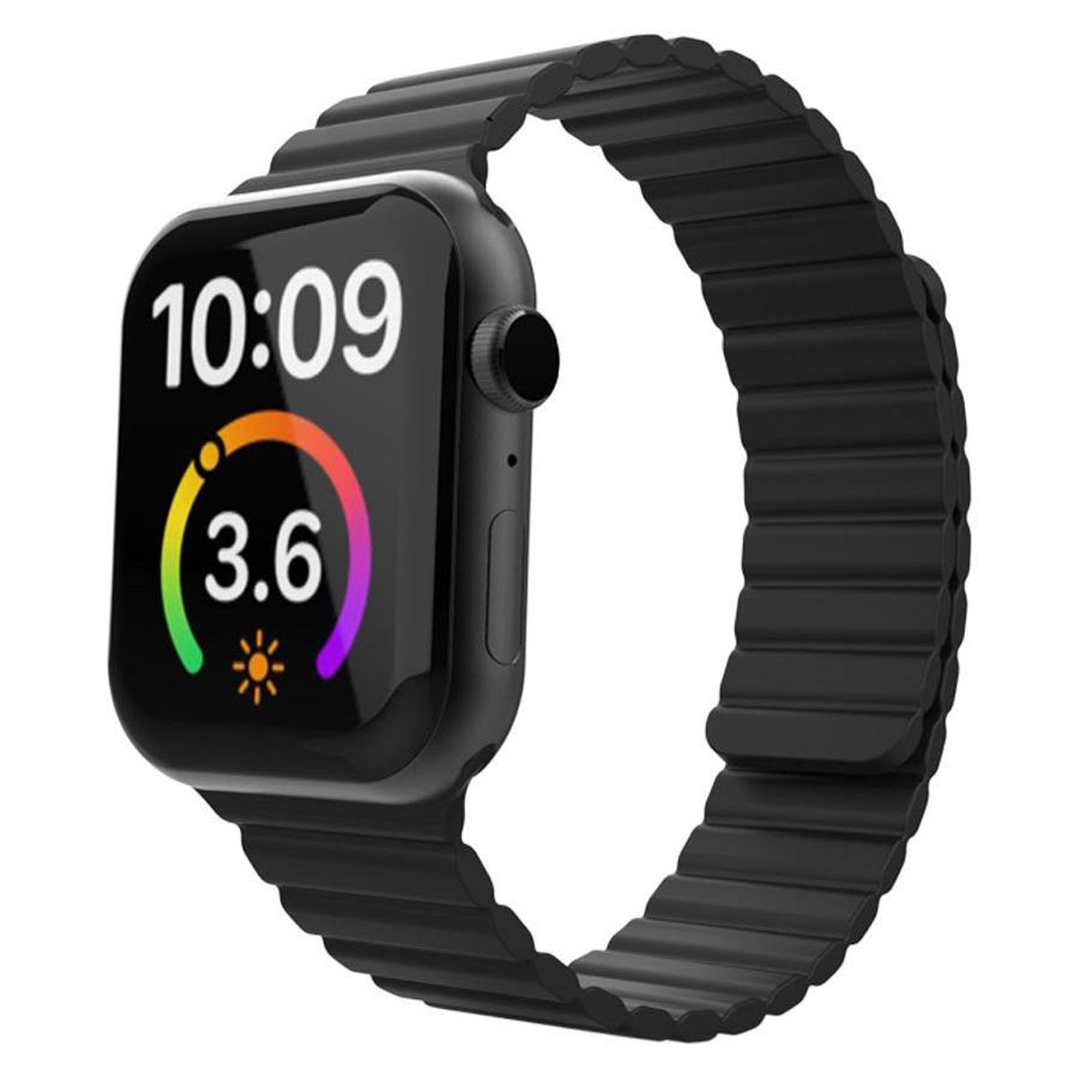 Lippa Apple Watch magnetisk silikonerem 42/44/45/49, Sort