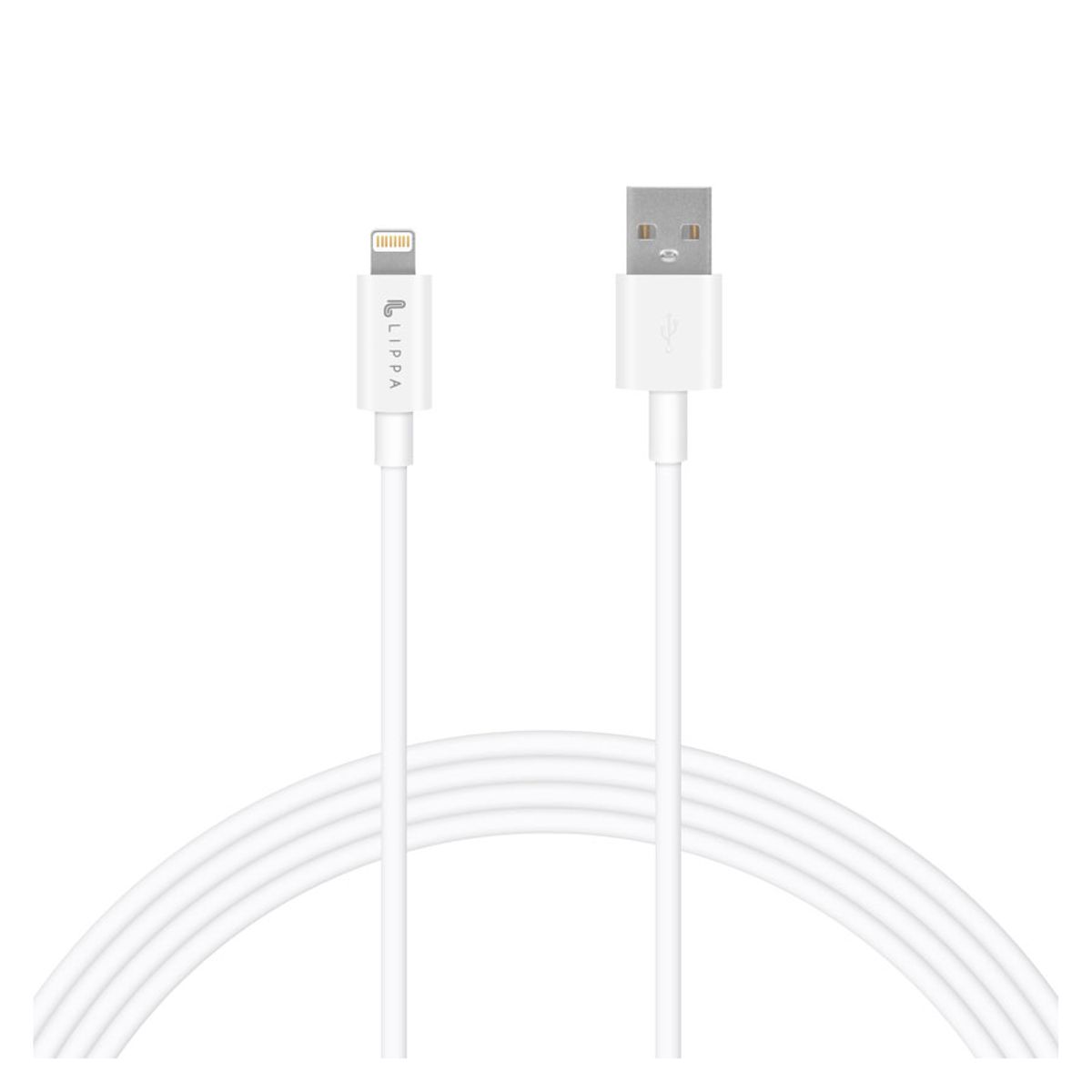 Lippa USB-A til Lightning kabel 1m til Apple iPhone, Hvid