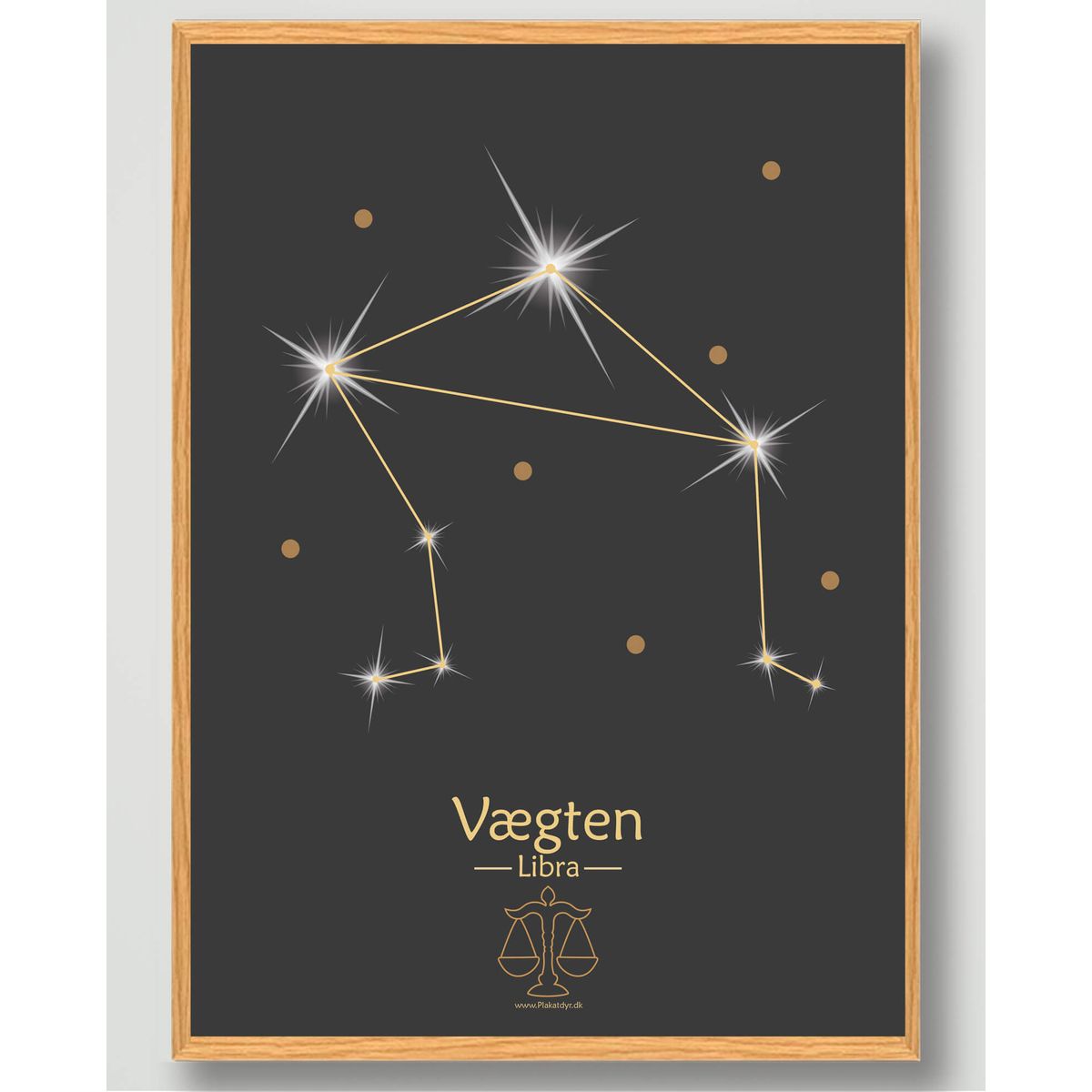 Stjernebillede vægten (sort) - plakat (Størrelse: M - 30x40cm)