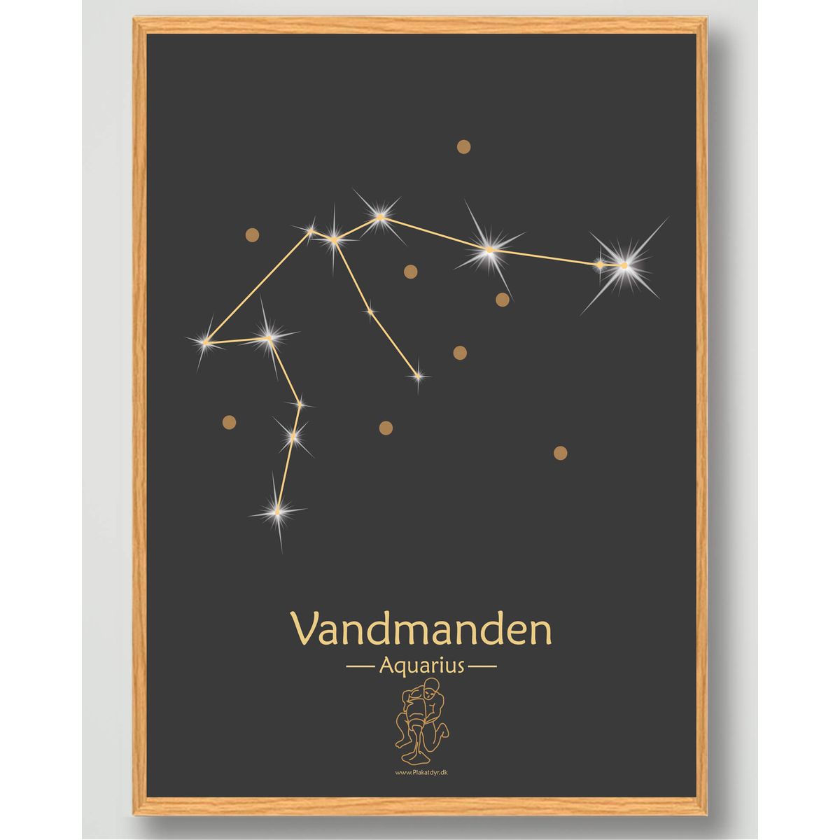 Stjernebillede vandmanden (sort) - plakat (Størrelse: M - 30x40cm)