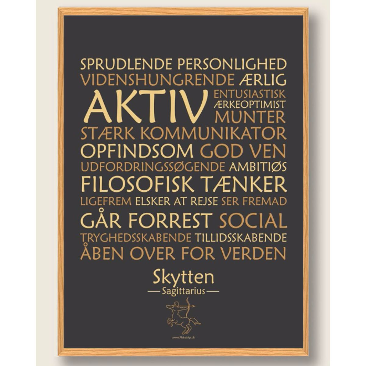 Stjernetegn skytten (sort) - plakat (Størrelse: S - 21x29,7cm (A4))