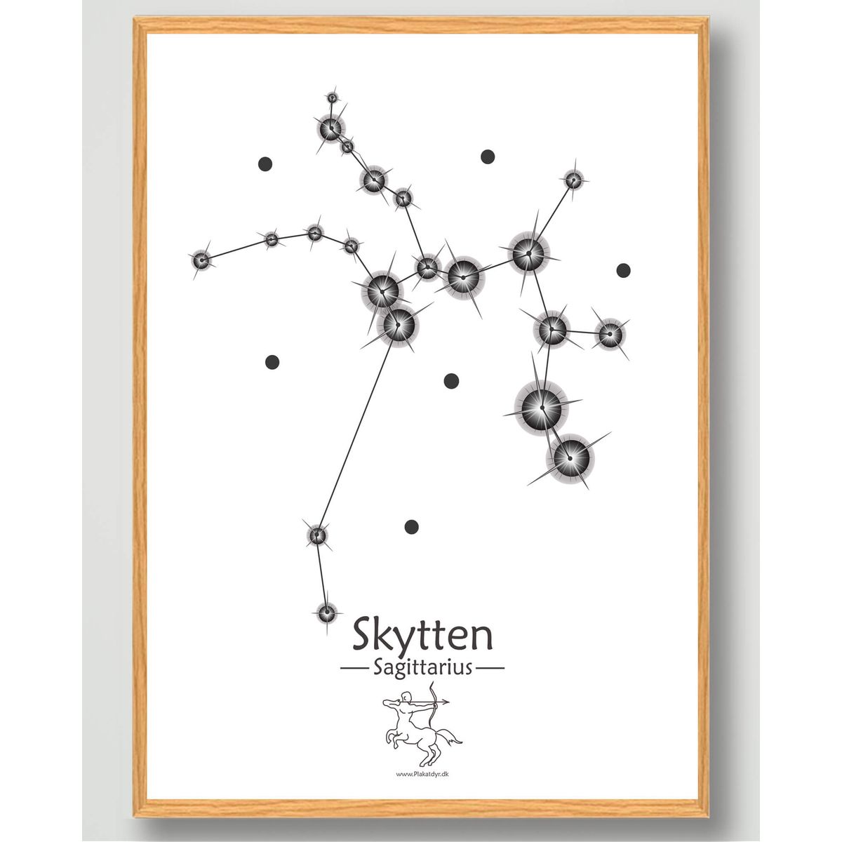 Stjernebillede skytten (hvid) - plakat (Størrelse: L - 50x70cm (B2))