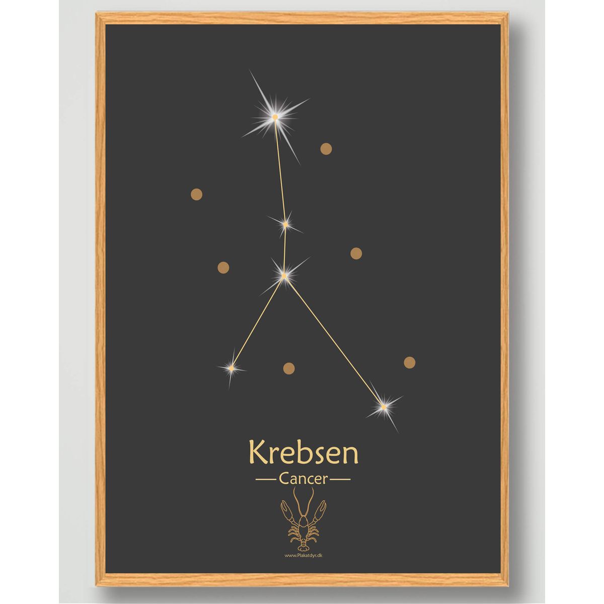 Stjernebillede krebsen (sort) - plakat (Størrelse: M - 30x40cm)