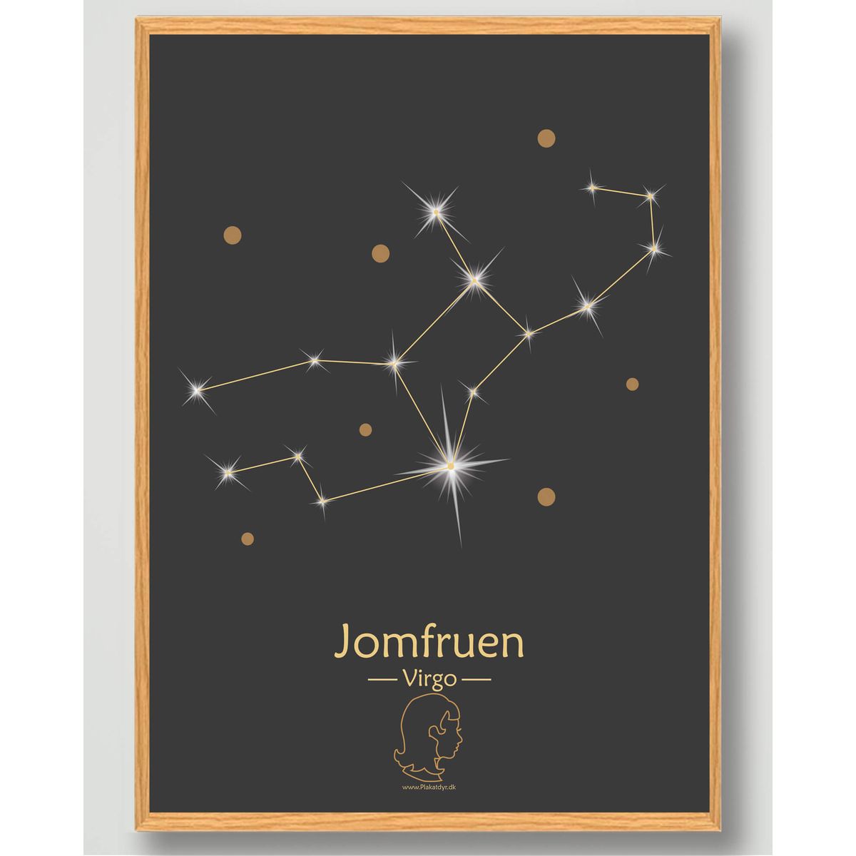 Stjernebillede jomfruen (sort) - plakat (Størrelse: L - 50x70cm (B2))