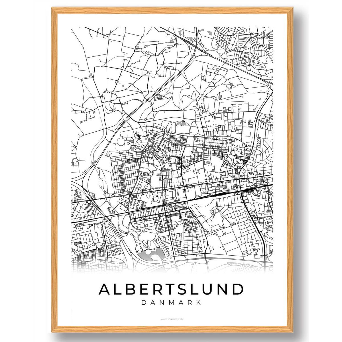 Albertslund by plakat - hvid (Størrelse: L - 50x70cm (B2))