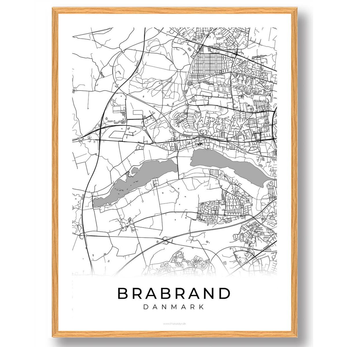 Brabrand by plakat - hvid (Størrelse: L - 50x70cm (B2))