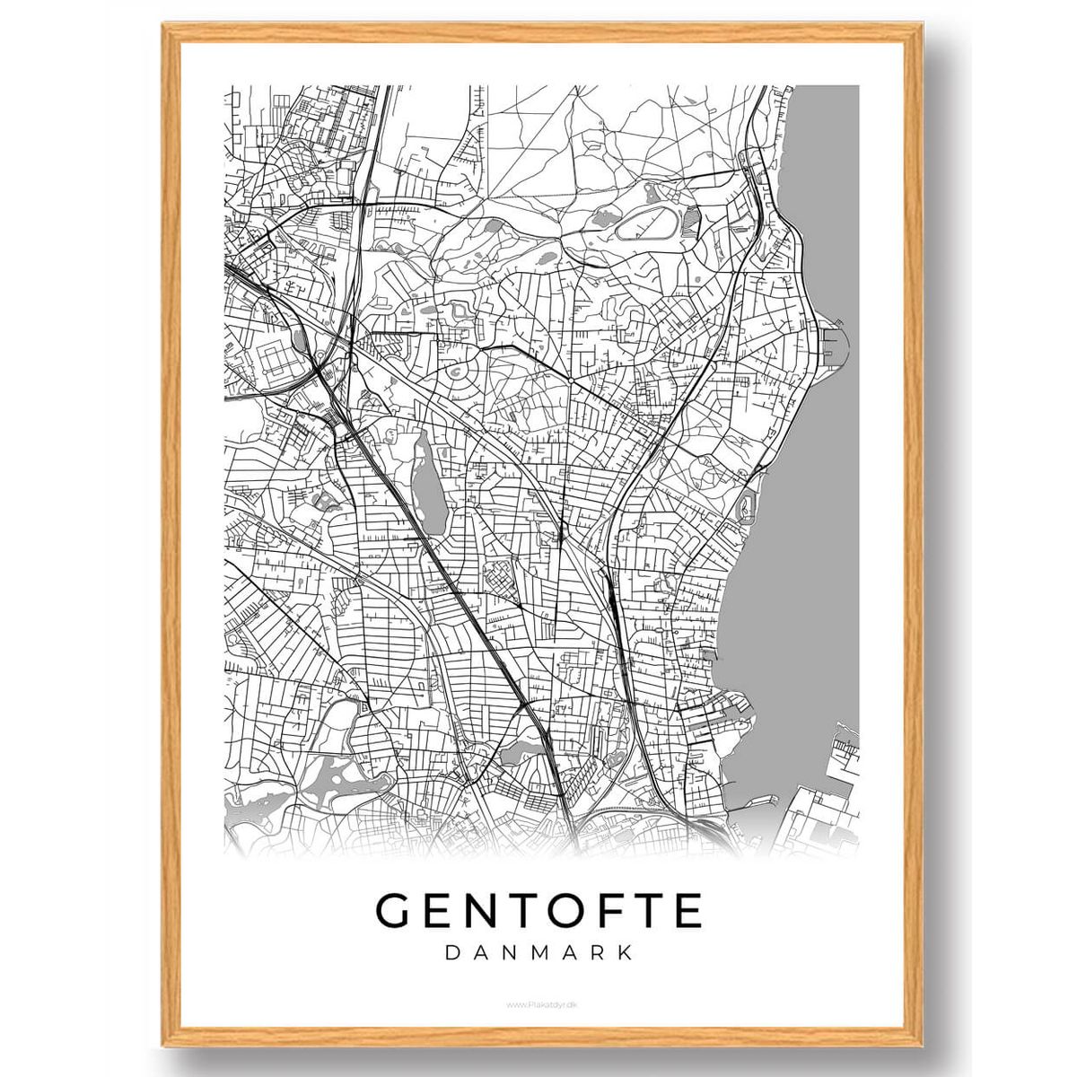 Gentofte by plakat - hvid (Størrelse: L - 50x70cm (B2))