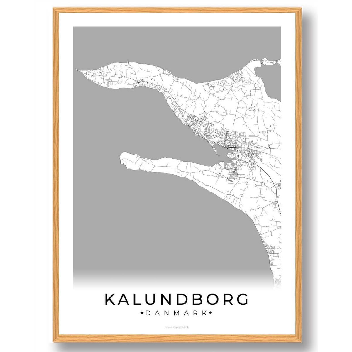 Kalundborg by plakat - hvid (Størrelse: L - 50x70cm (B2))