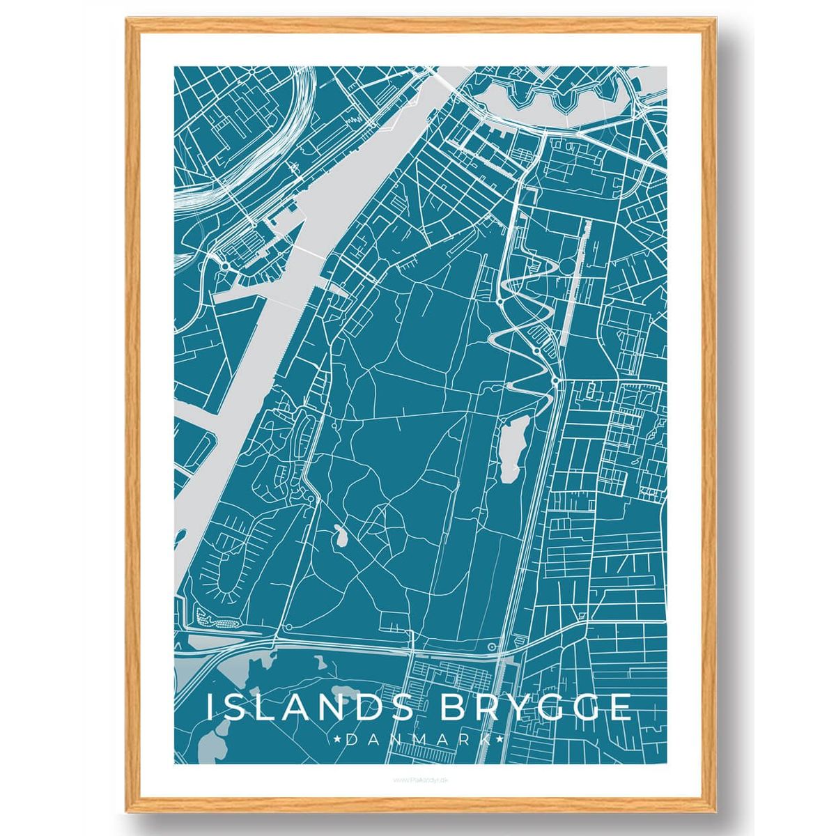 Islands Brygge by plakat - blå (Størrelse: L - 50x70cm (B2))