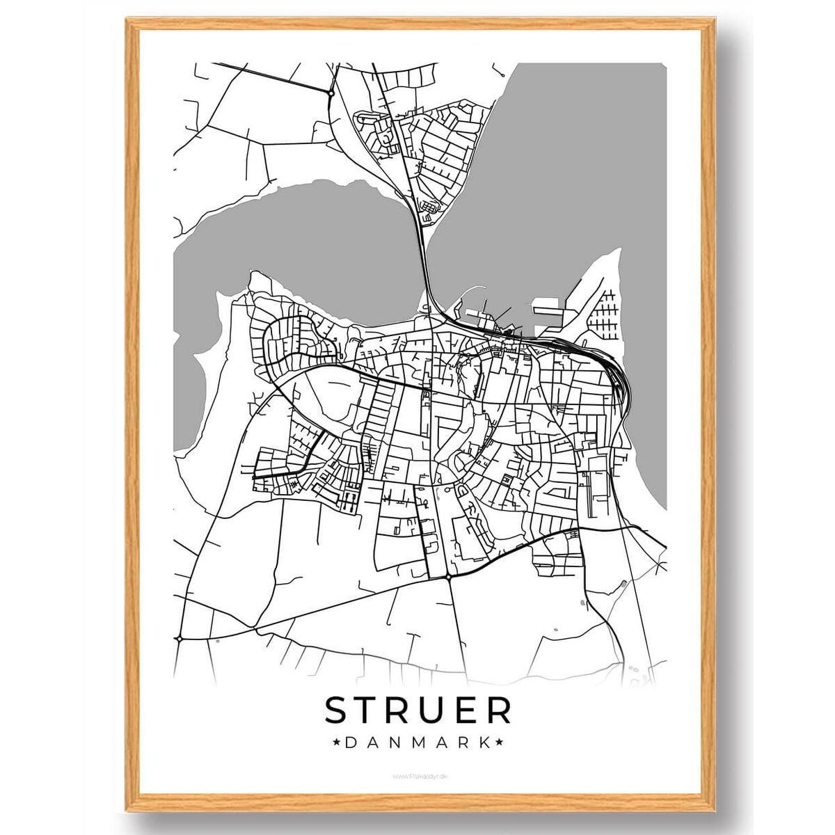 Struer by plakat - hvid (Størrelse: L - 50x70cm (B2))