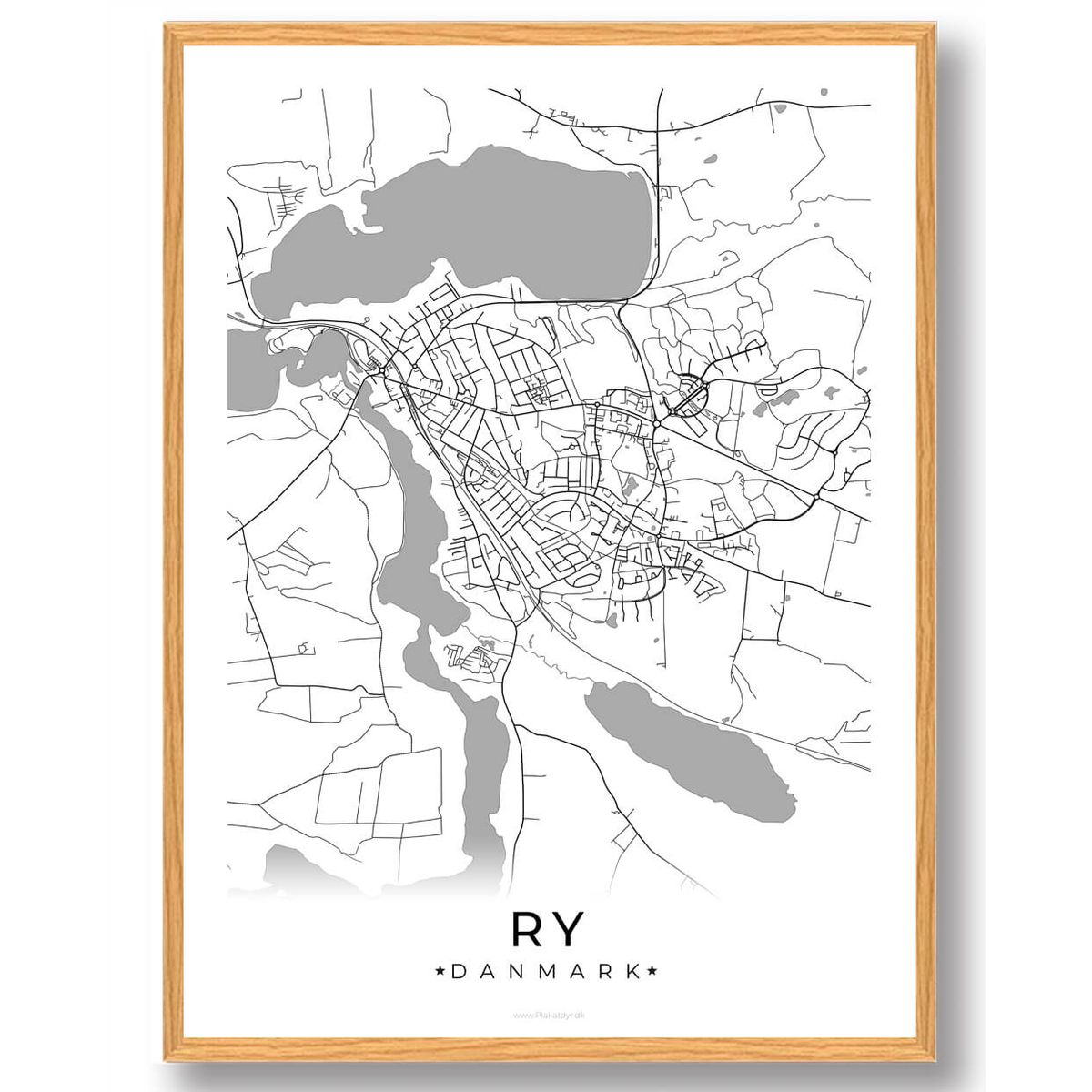 Ry by plakat - hvid (Størrelse: L - 50x70cm (B2))