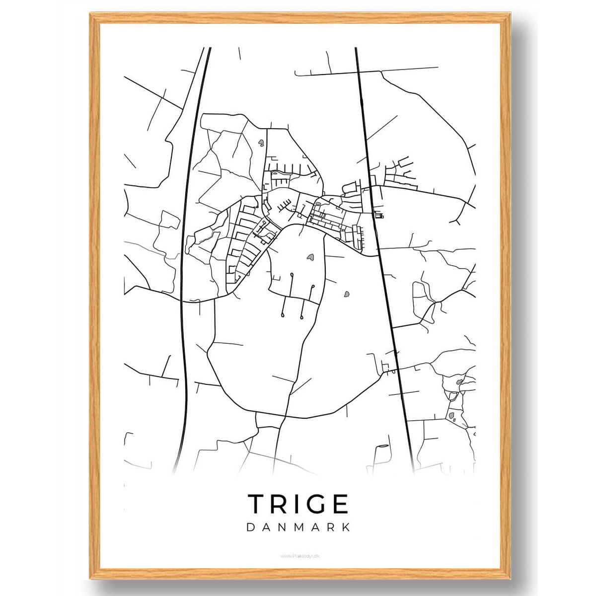 Trige by plakat - hvid (Størrelse: L - 50x70cm (B2))