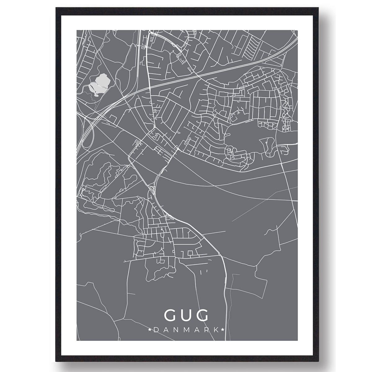 Gug by plakat - grå (Størrelse: L - 50x70cm (B2))