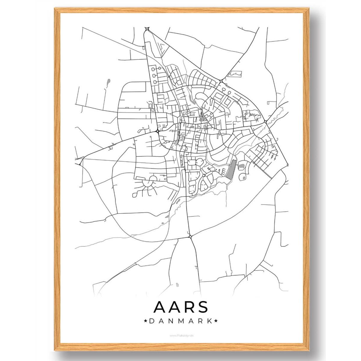 Aars by plakat - hvid (Størrelse: L - 50x70cm (B2))