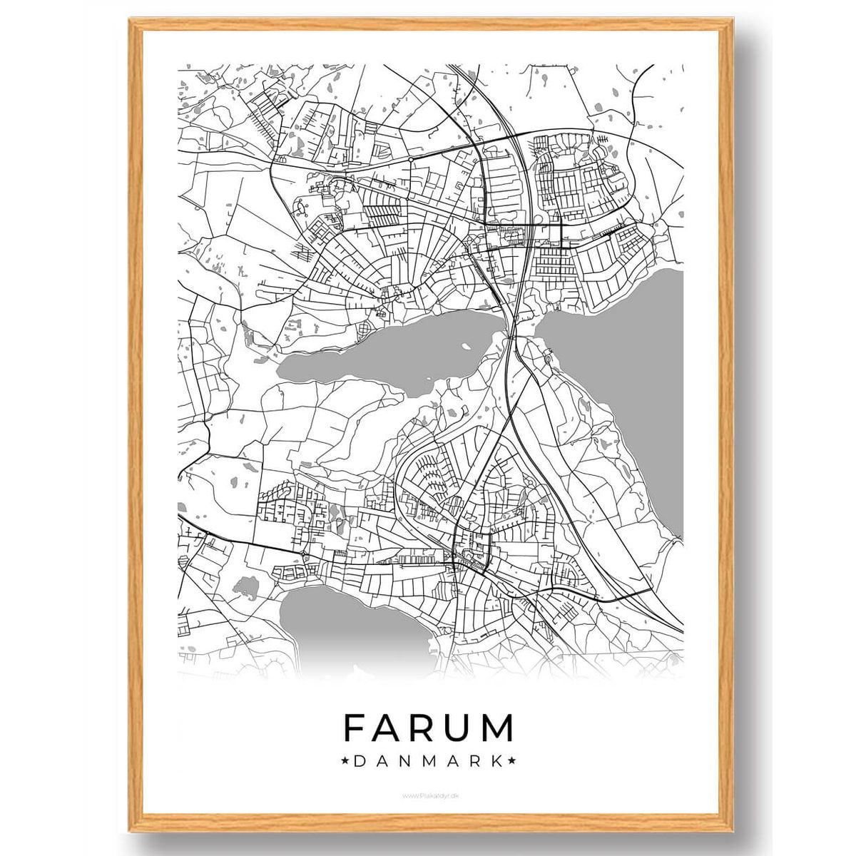 Farum by plakat - hvid (Størrelse: L - 50x70cm (B2))