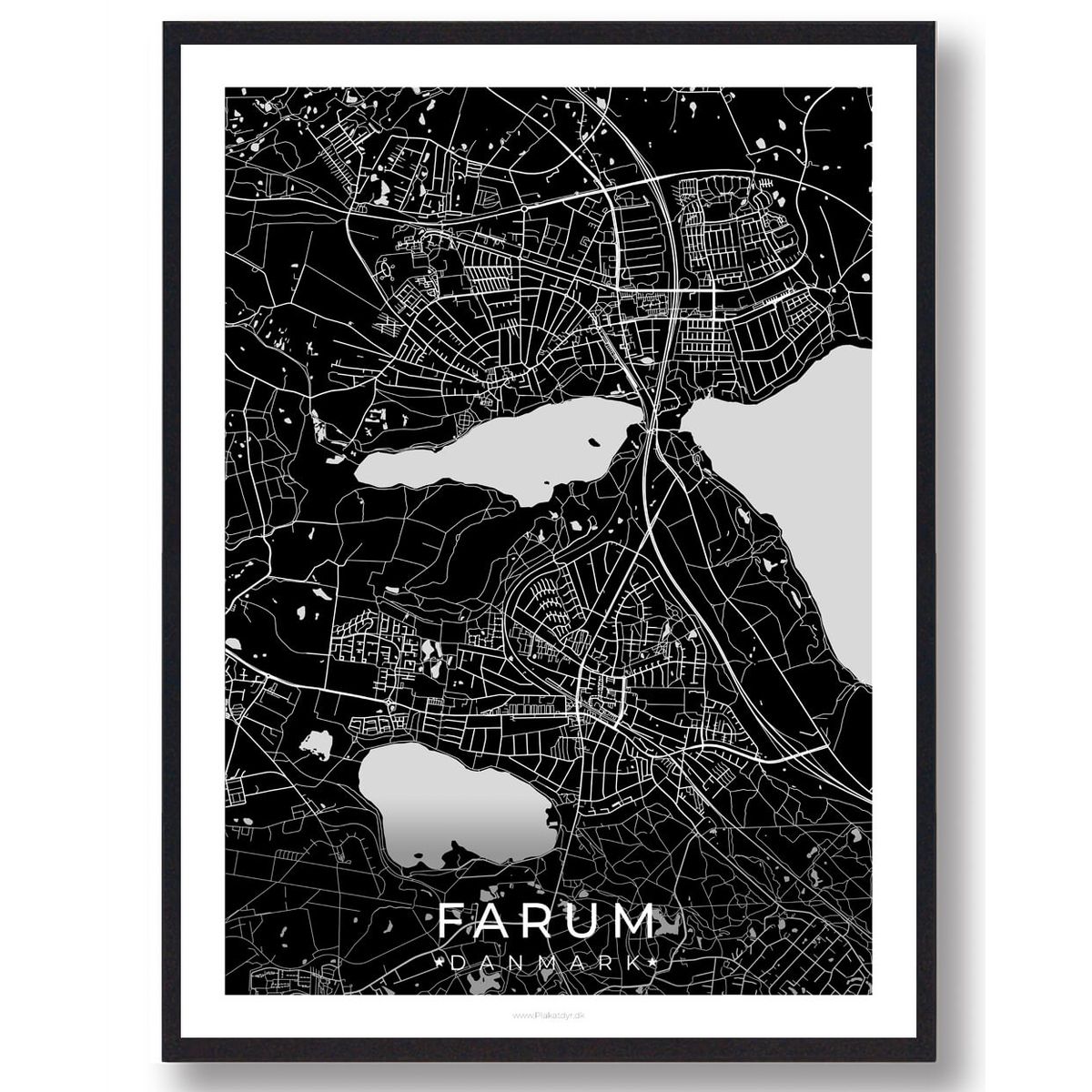 Farum by plakat - sort (Størrelse: L - 50x70cm (B2))