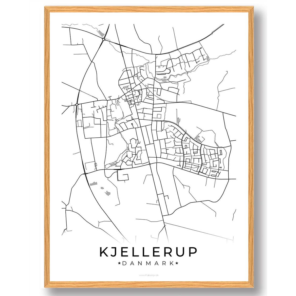 Kjellerup by plakat - hvid (Størrelse: L - 50x70cm (B2))