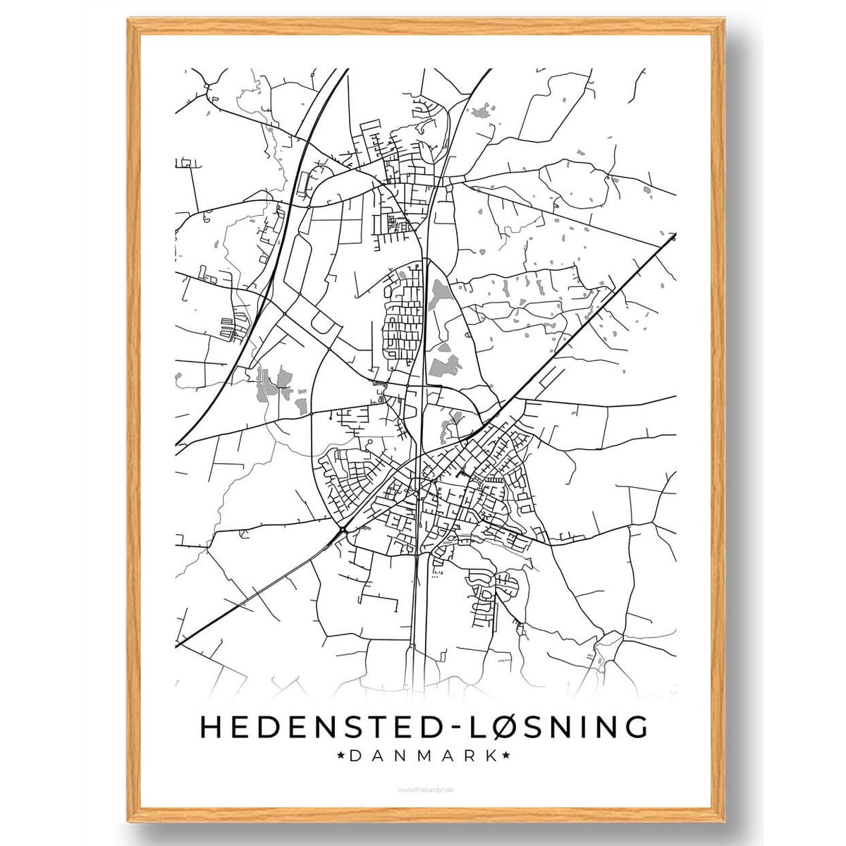 Hedensted-Løsning by plakat - hvid (Størrelse: L - 50x70cm (B2))