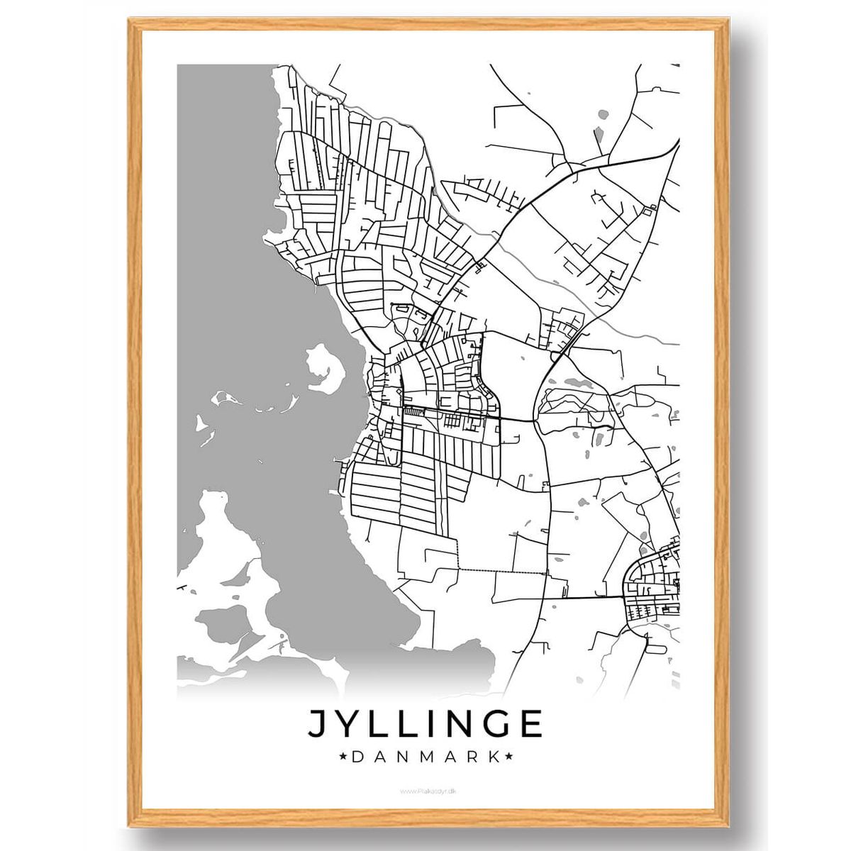 Jyllinge by plakat - hvid (Størrelse: L - 50x70cm (B2))