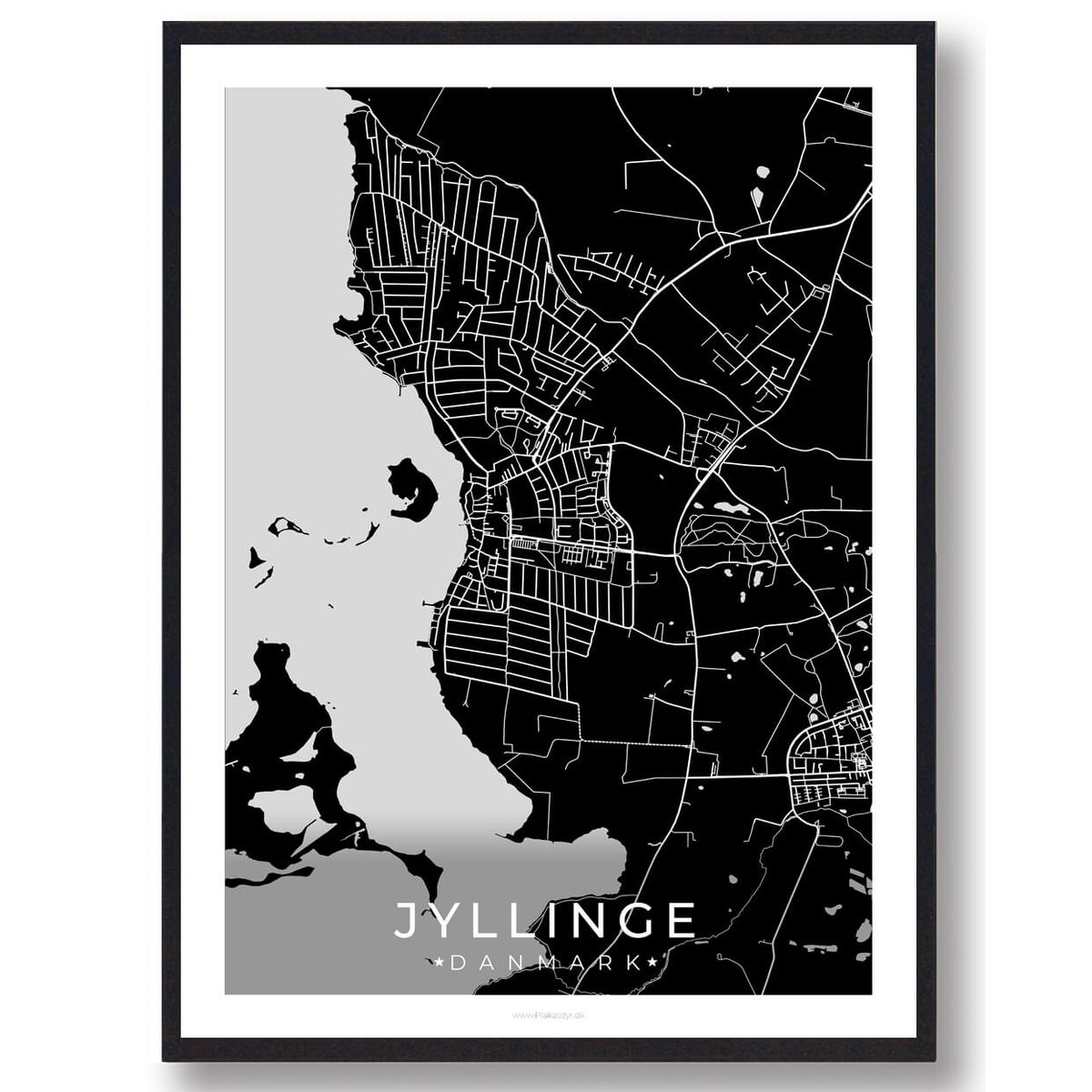 Jyllinge by plakat - sort (Størrelse: L - 50x70cm (B2))