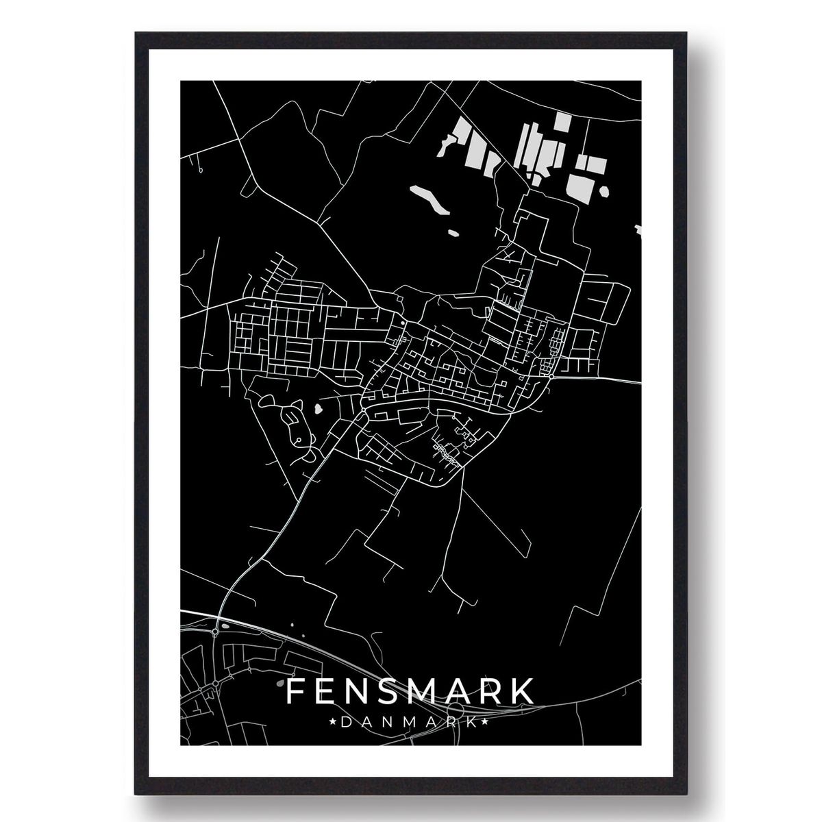 Fensmark by plakat - sort (Størrelse: L - 50x70cm (B2))