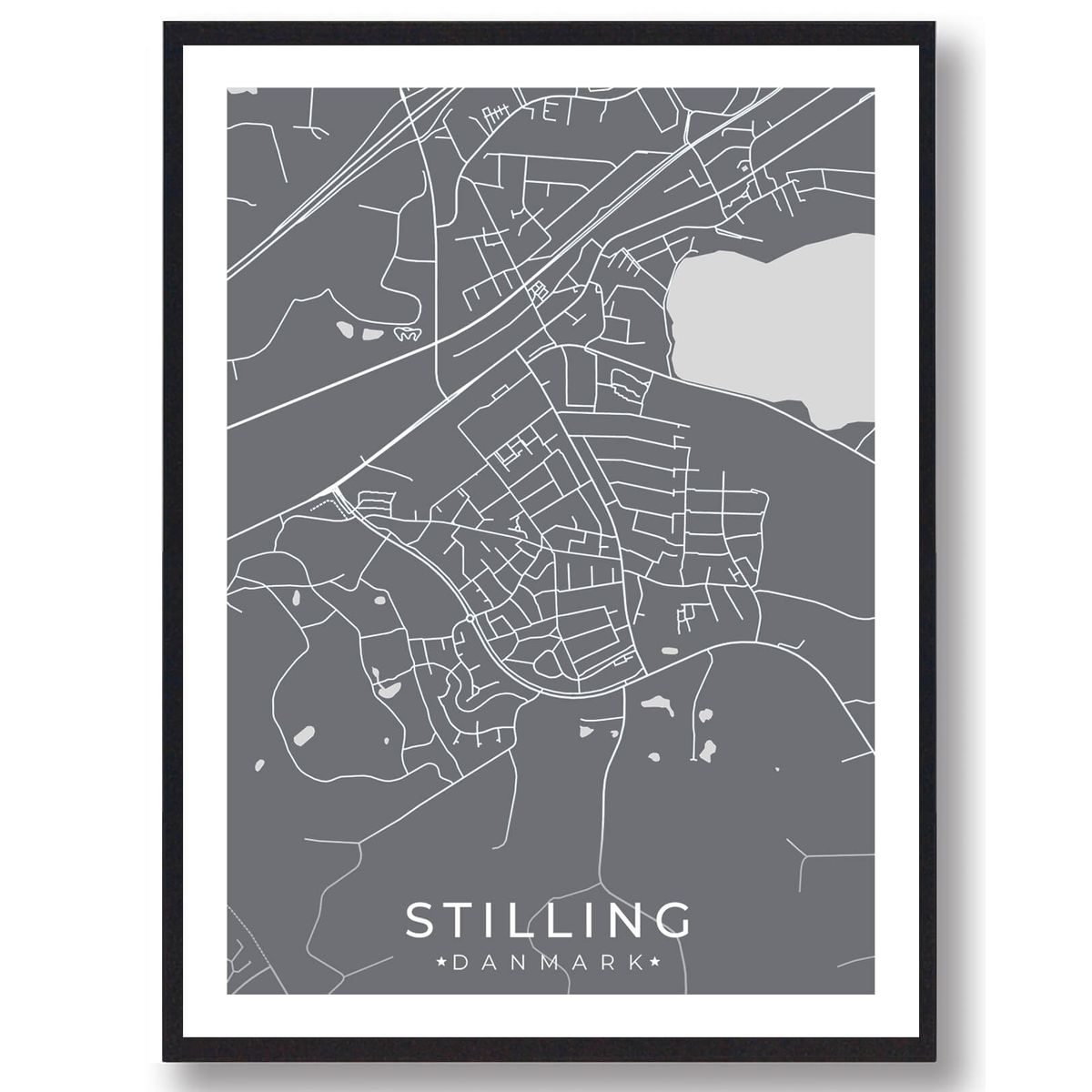 Stilling by plakat - grå (Størrelse: L - 50x70cm (B2))