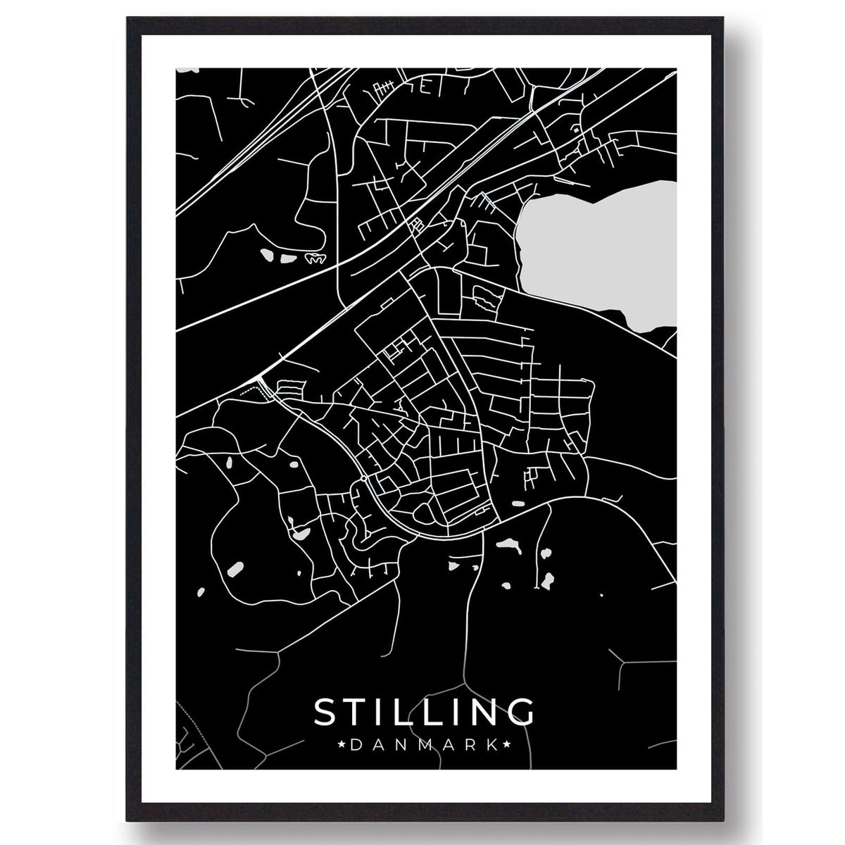 Stilling by plakat - sort (Størrelse: L - 50x70cm (B2))